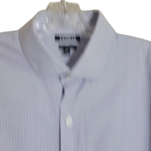Express men slim fit blue white stripe button down shirt size XL - Picture 4 of 9
